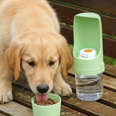 Gourde pour chien voyage serein vert chien mange gourde eau à côte 