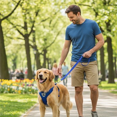 Harnais chien randonnée trekking confortable
bleu marche avec son maitre 