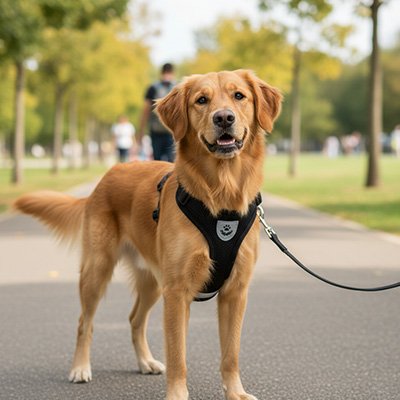 harnais randonnée trekking confortable noir chien se balade