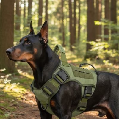harnais chien vert militaire foret