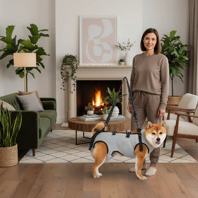 harnais de lavage chien gris dans salon maitre beau decor