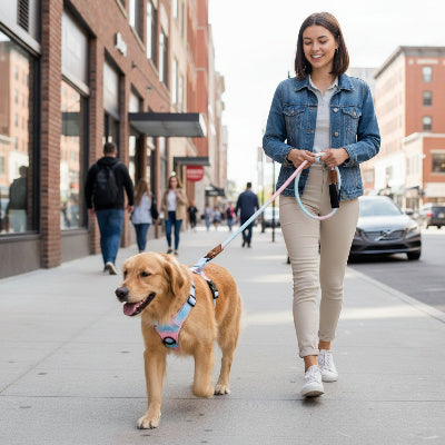 harnais pour chien fenlan marche avec maitre au centre ville