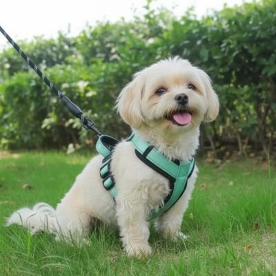 Harnais pour petit Chien balade securisante vert petit chien  