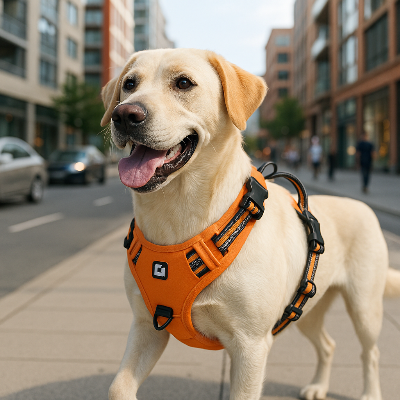 harnais randonnee chien orange centre ville