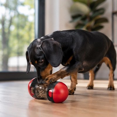 Jouet Chien dans la bouche chien fenêtre 