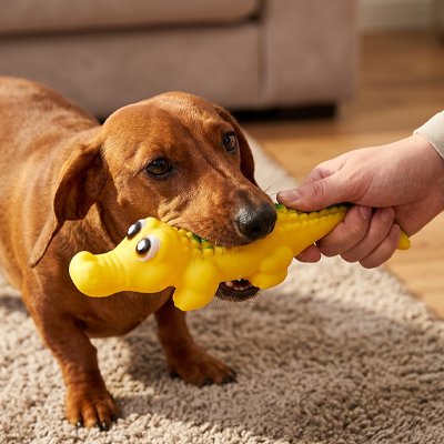 Jouet Chien jaune