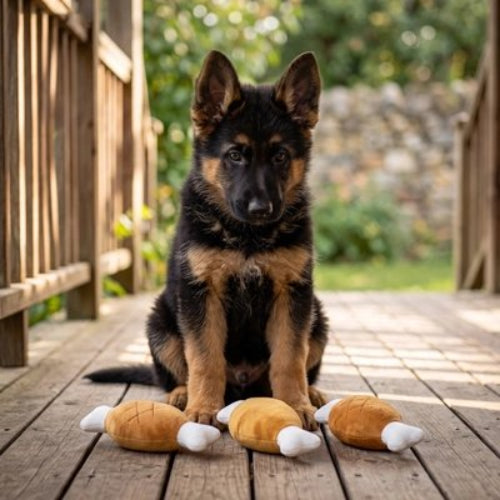 Jouet pour chien​ sur un pont devant devant chien