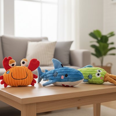 Jouets pour chien crabe requin poulpe