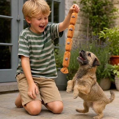 Jouets pour chien​ enfant joue avec le chien