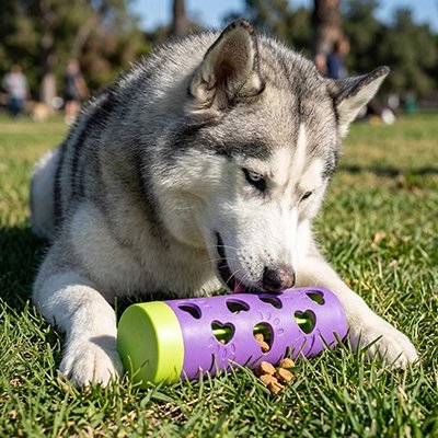 Jouets pour chien​ sur la pelouse 
