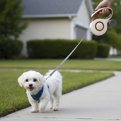 Laisse chien solide Rétractable Confort marron se balade maitre