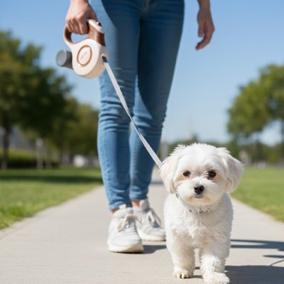 Laisse chien solide Rétractable Confort marron
