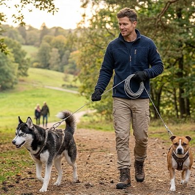 Laisse longe pour chien confort et contrôle maître et ses chiens 