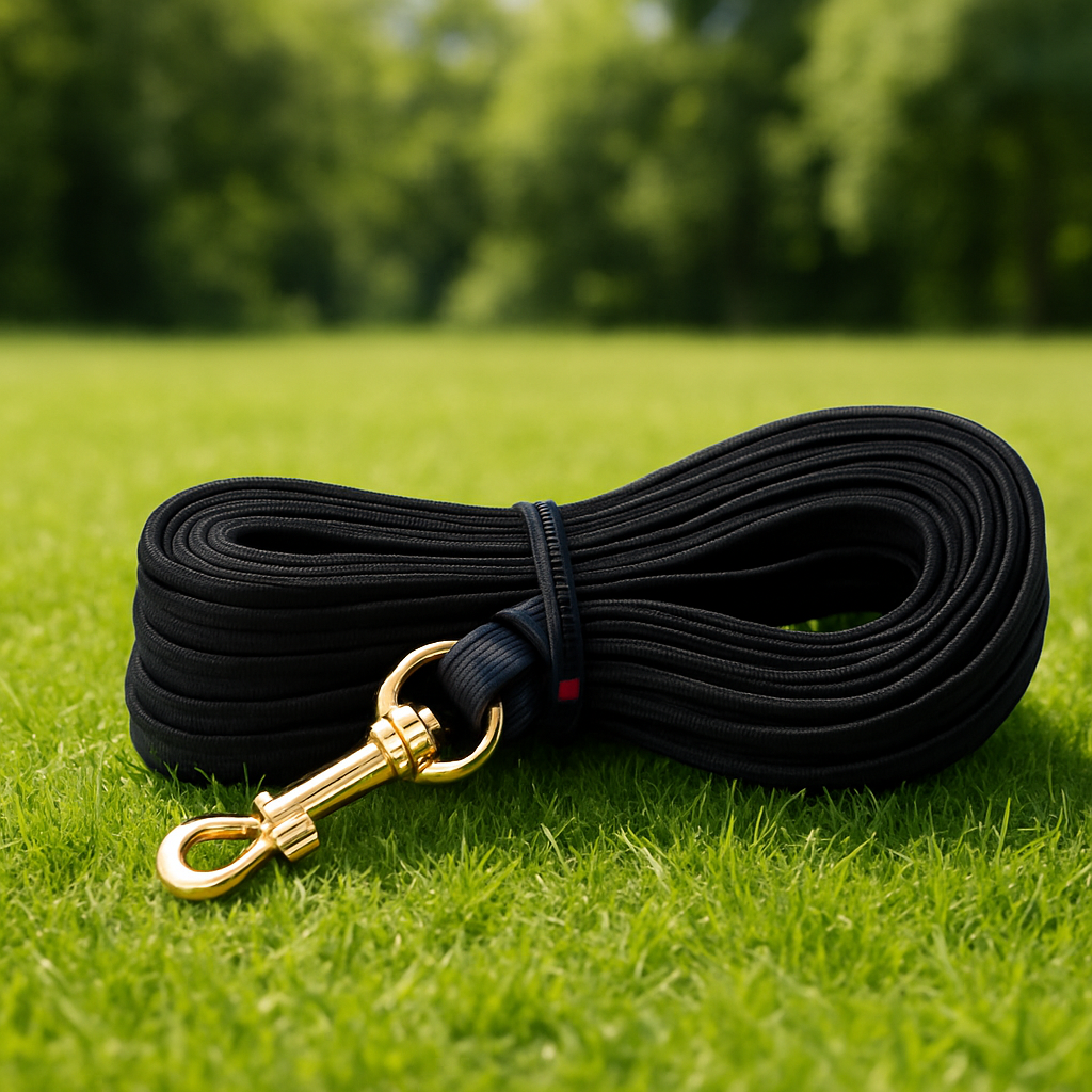 laisse pour chien anti tractrion pawsecurity noir pelouse
