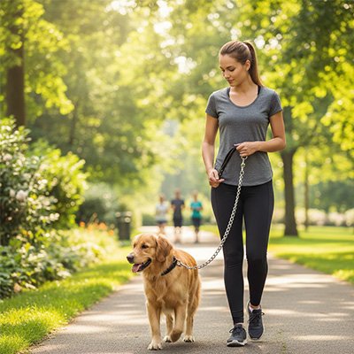 Laisse pour chien bien controler avec son maitre