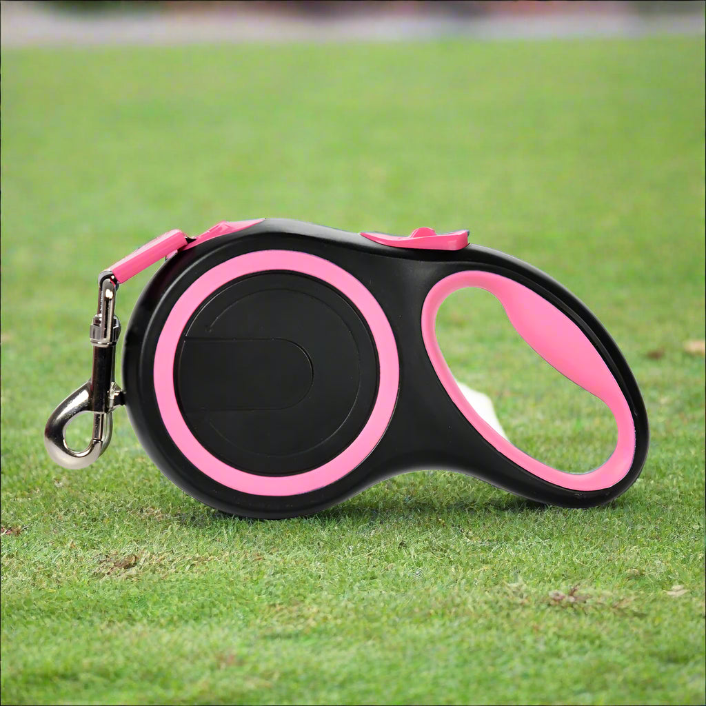 laisse pour chien retactable premium rose gazon 