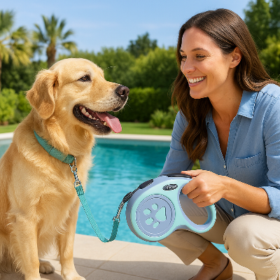 laisse pour chien retractable liberty vert maitre piscine