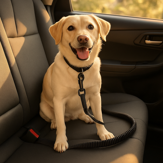 laisse pour chien souplement noir auto