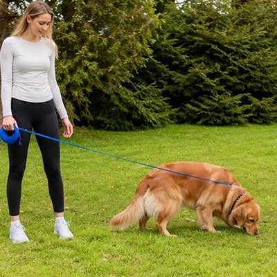 Longe 10m pour Chien bleu pelouse