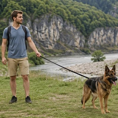 Longe 10m pour Chien noir montagne eau