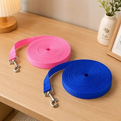 Longe 10m pour Chien rose bleu sur table
