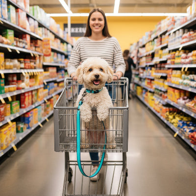 longe chien bleu Waterproof Robuste epicerie chariot maitre 