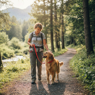 longe chien rouge foret maitre arbre