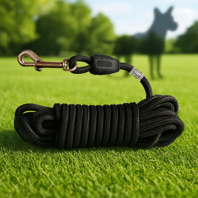 longe pour chien freedom noir gazon