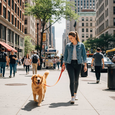 longe pour chien orange maitre centre ville