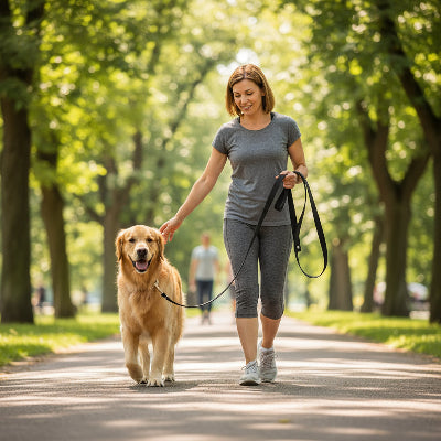 longe pour chien ultraresist noir marche maitre arbres 