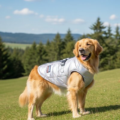 Manteau Chien gris bien confortable 