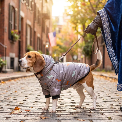 mateau chien hiver chaud  et imperméable  gris