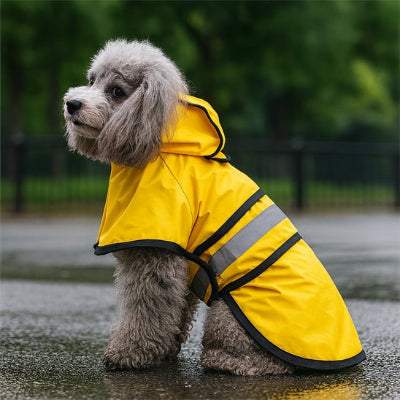 Manteau  imperméable pour chien jaune bien confortable