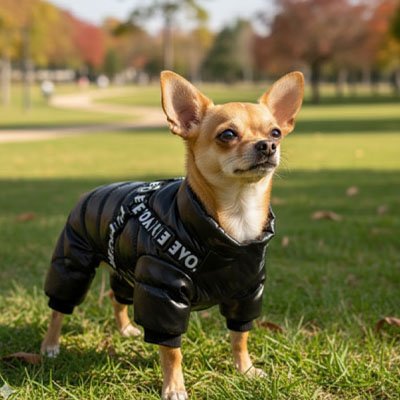 Manteau pour Chien noir petit au parc