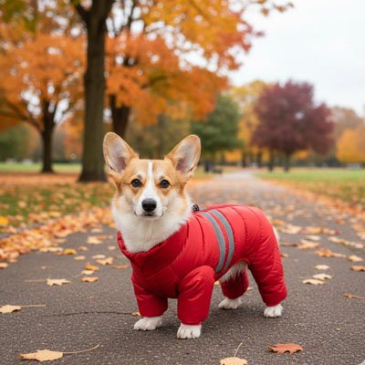 Manteau pour Chien rouge automne