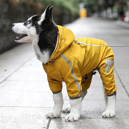 Manteau raflaichissant  pour chien jaune sur pattes 