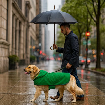 Manteau raflaichissant pour chien sous la pluie maitre traverse rue