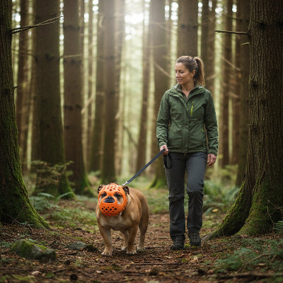 museliere bouledogue silicone adapte balade dans la foret