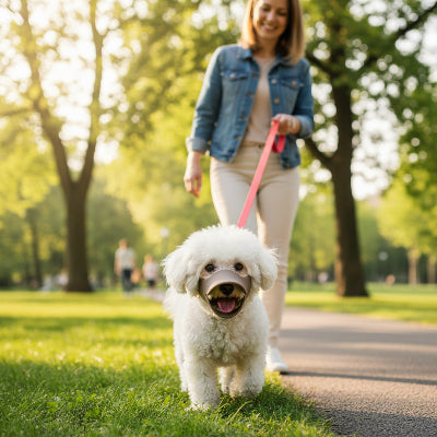muselière chiot confort silicone brun petit maître au parc 