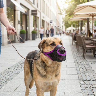 muselière chiot parfait ajustement promene au centre ville avec son maitre