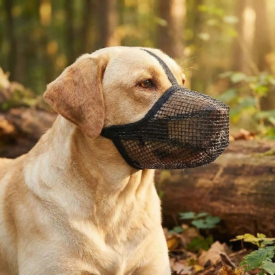 museliere chiot protection superieur noir chien dans la foret