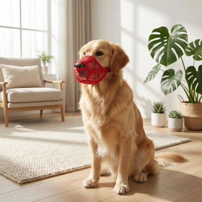 museliere chiot protection superieur rouge chien assis salon