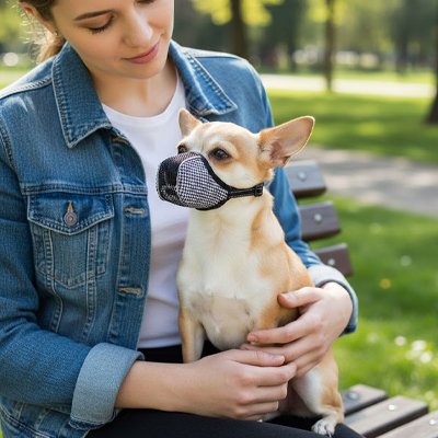 Muselière pour chien​ petit parc bras de son maitre
