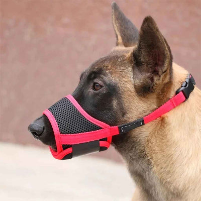 muselière pour chiot facile a ajuster rouge 