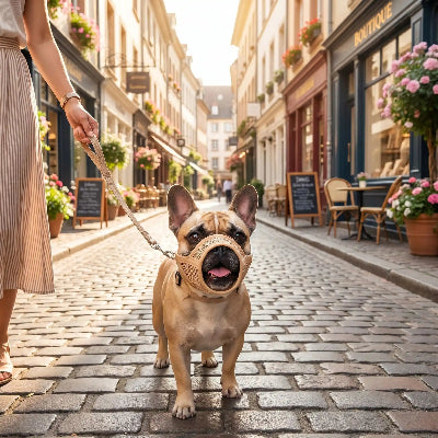 muselière pour yorkshire balade a cote son maitre en ville