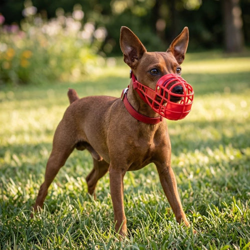 Muselière pour Yorkshire rouge chien en action