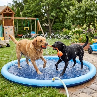 Piscine Chien jouent et s'amuser 