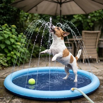 Piscine Chien saute 