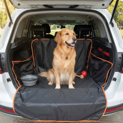Protection chien voiture dans une voiture blanche