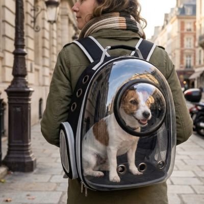 Sac a dos chiens avec couvercle